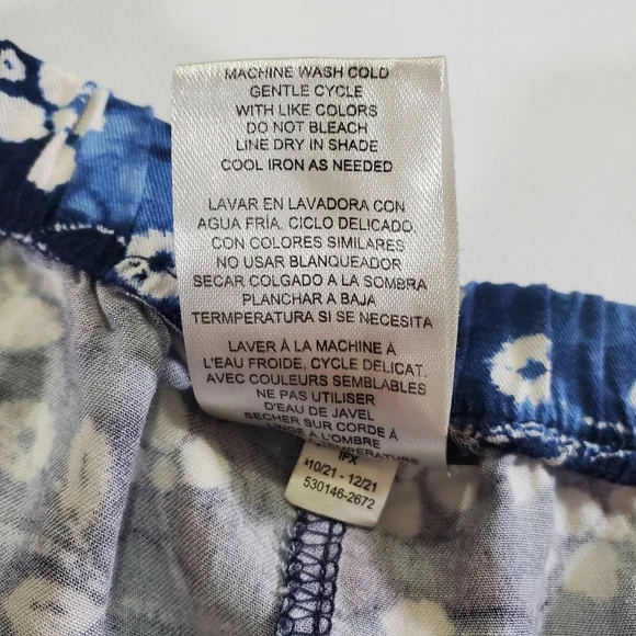 K1285 * Vince Camuto Girls Floral Print Shorts Blue White Size 8 - Picture 5 of 5